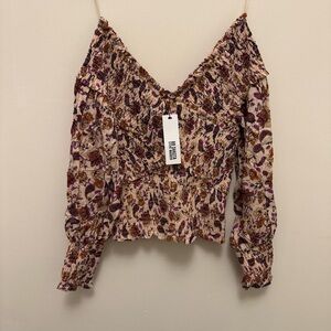 BB Dakota Steve Madden Off Shoulder Floral Blouse NWT